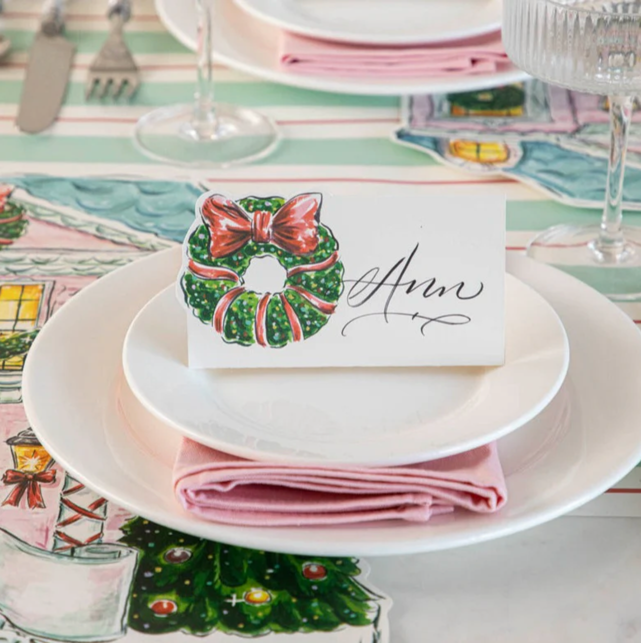 "Holiday Wreath" Place Cards