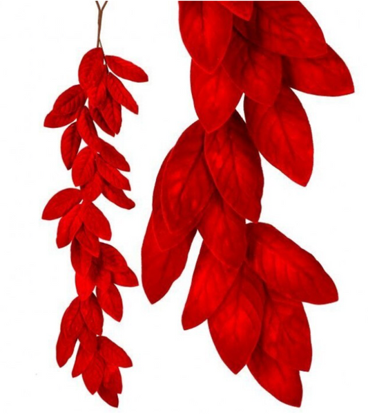 48" Deluxe Velvet Magnolia Leaf Garland