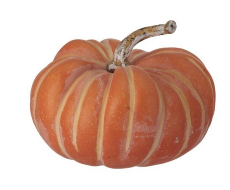 9" Vintage Latex Round Pumpkin- Orange