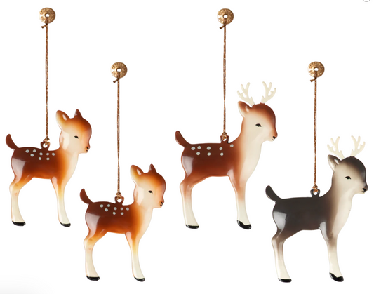 Reindeer Family, Metal Ornaments