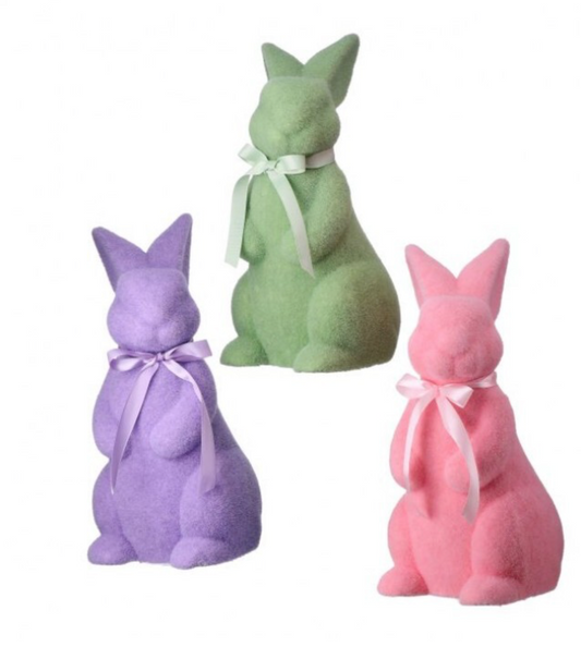 Large Flocked Easter Bunny