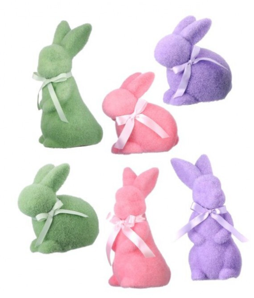 Medium Flocked Easter Bunny