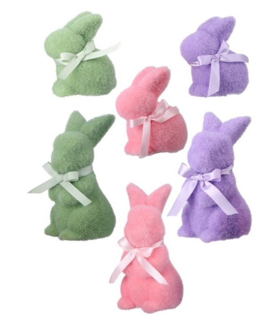 Small Flocked Easter Bunny