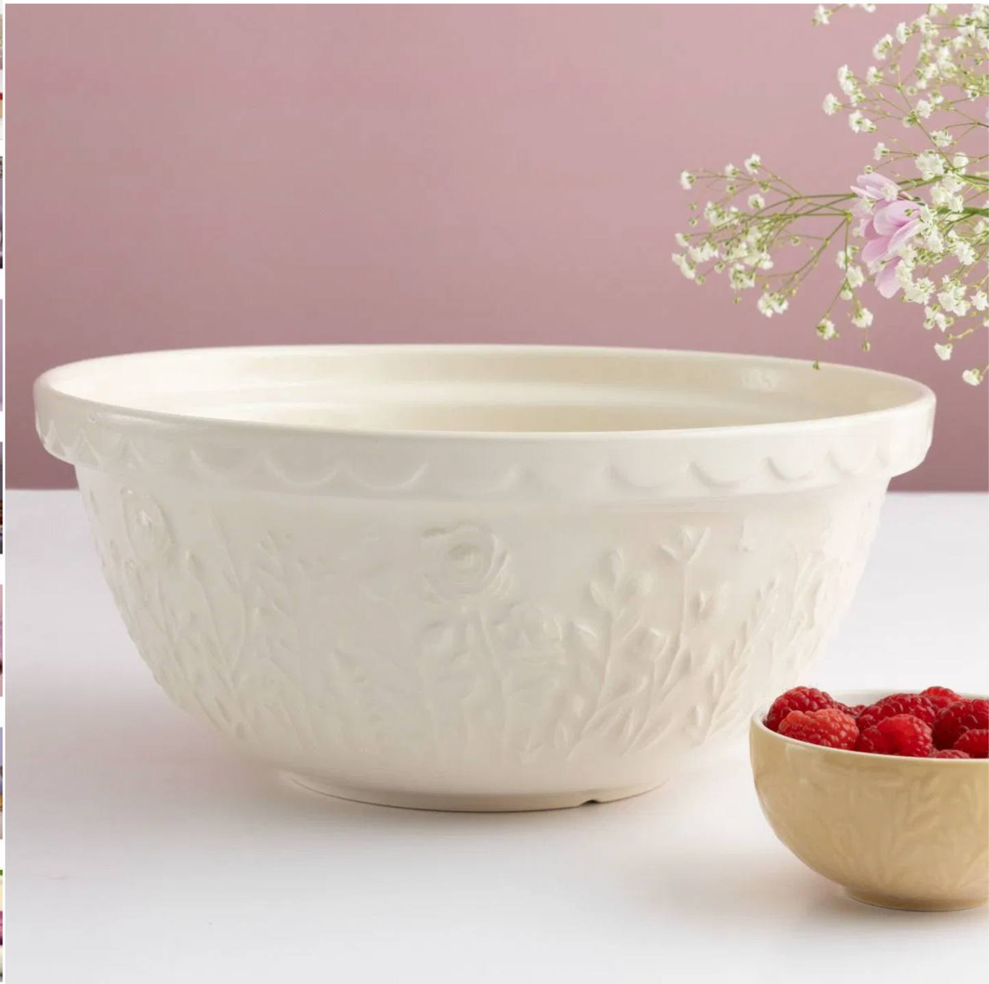 'In the Meadow' Rose (Cream) Mixing Bowl 4.25 Qt