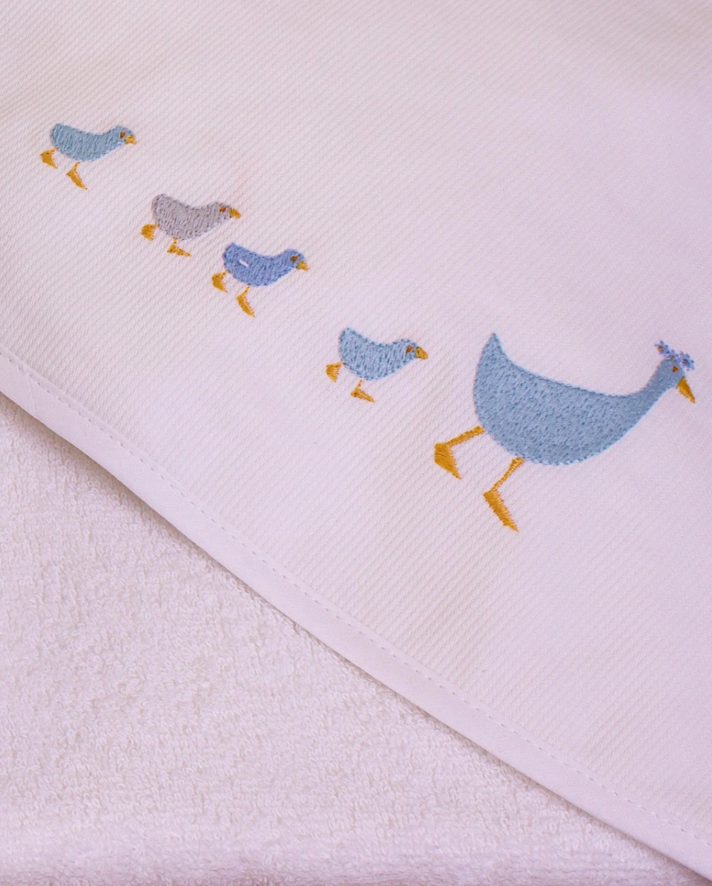 Family of Ducklings Baby Bath Towel- Blue