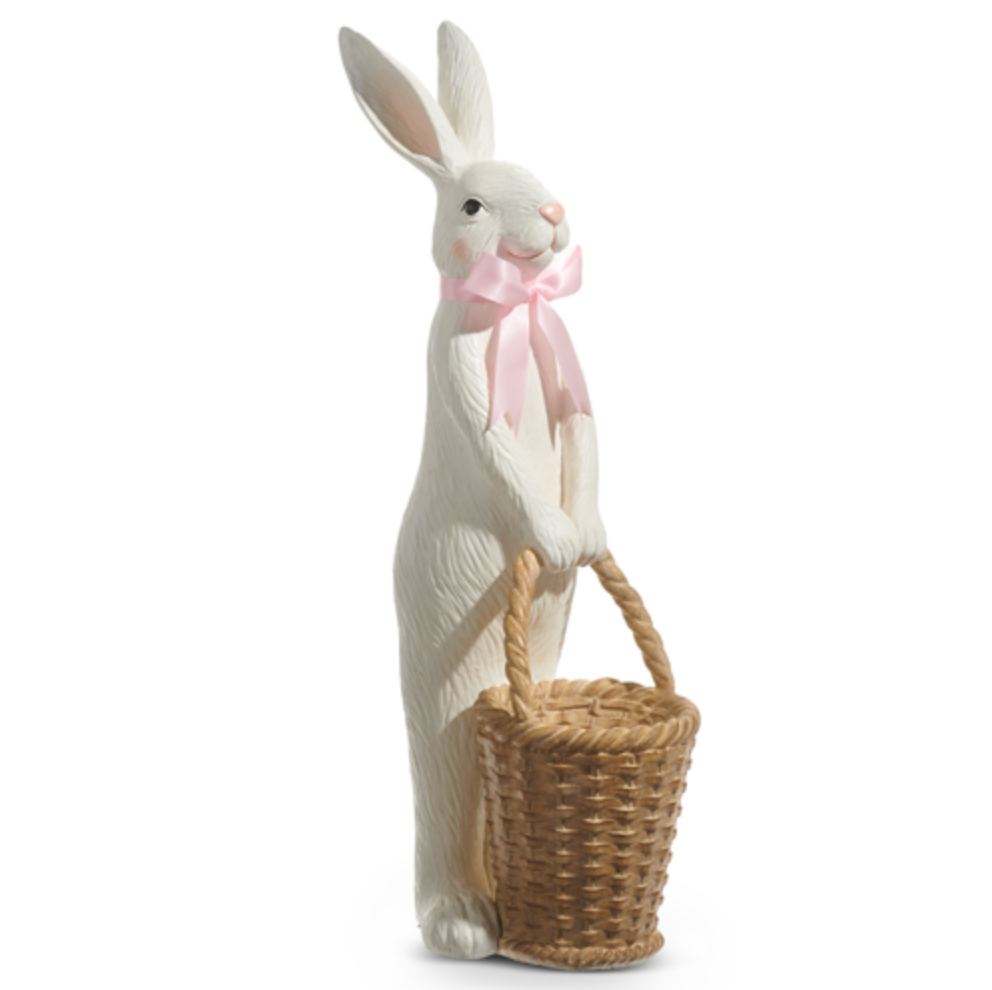 24" Bunny with Basket & Tulips