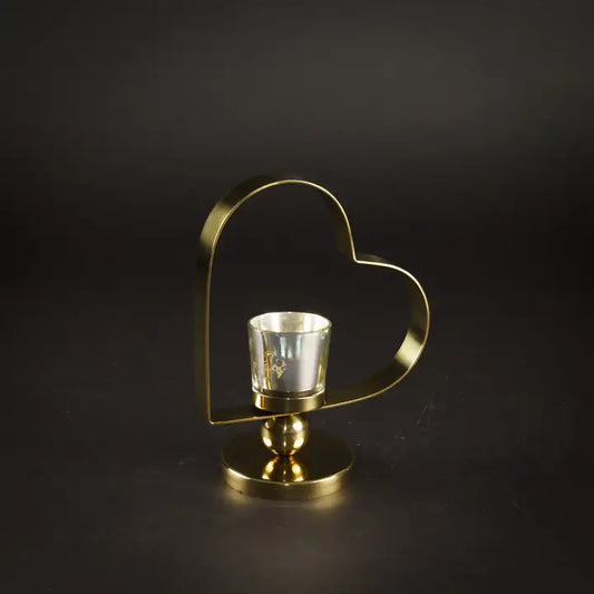 Gold Heart Tea Light Holder, Small