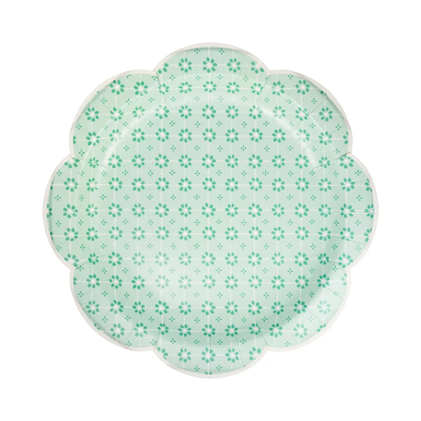 11" Green Wicker Paper Plates