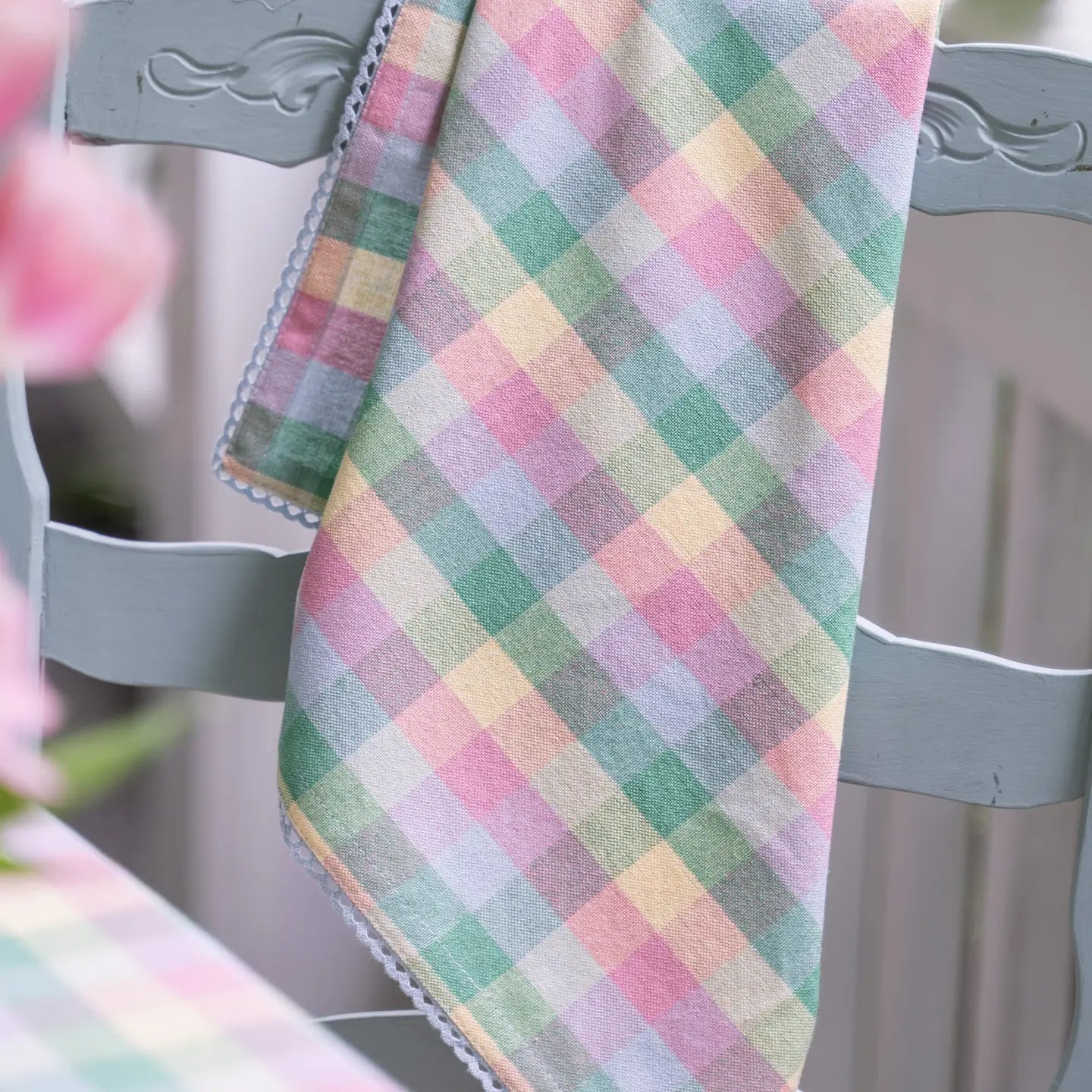 Spring Garden Plaid Napkins- Set of 4