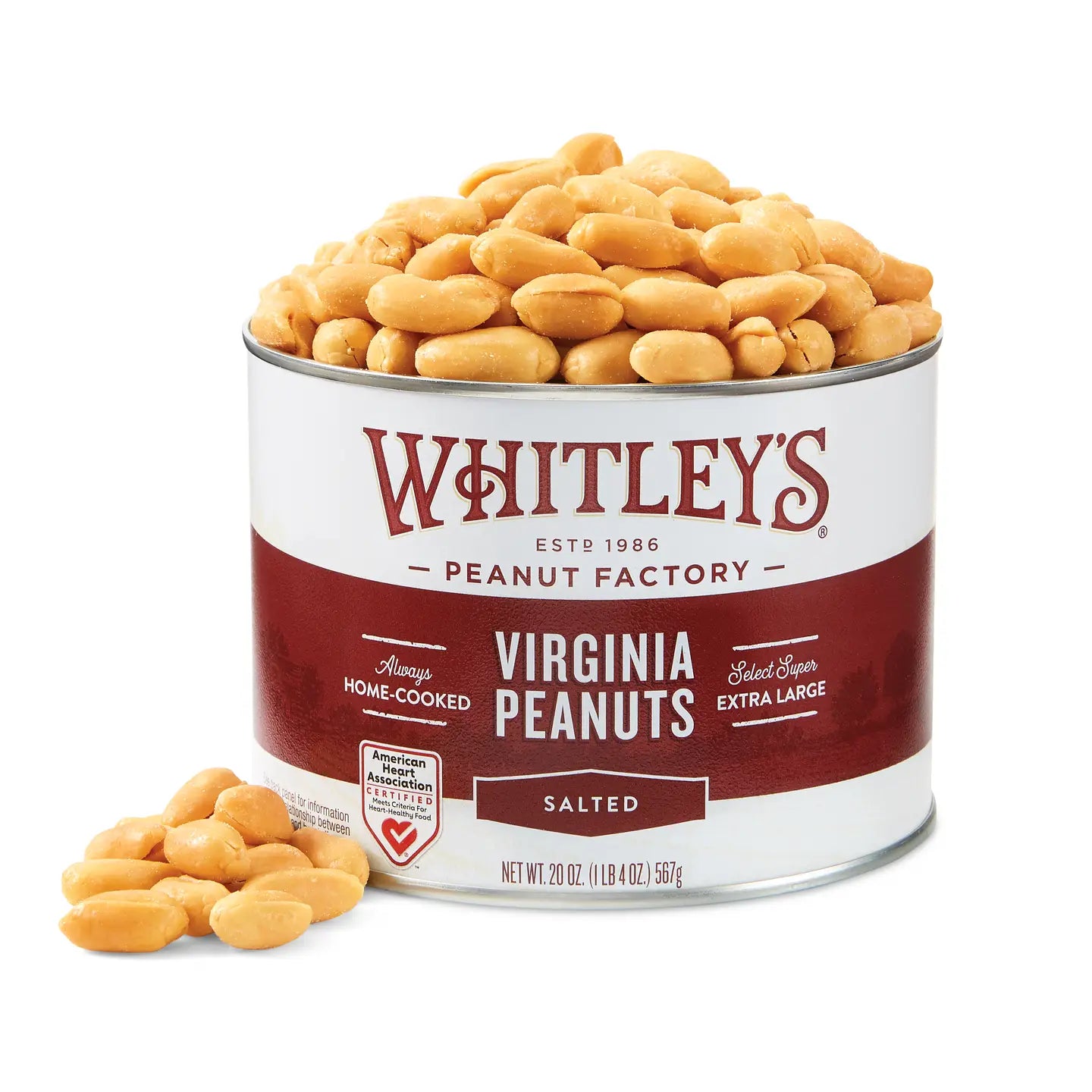 Salted Virginia Peanuts- 20 oz Tin