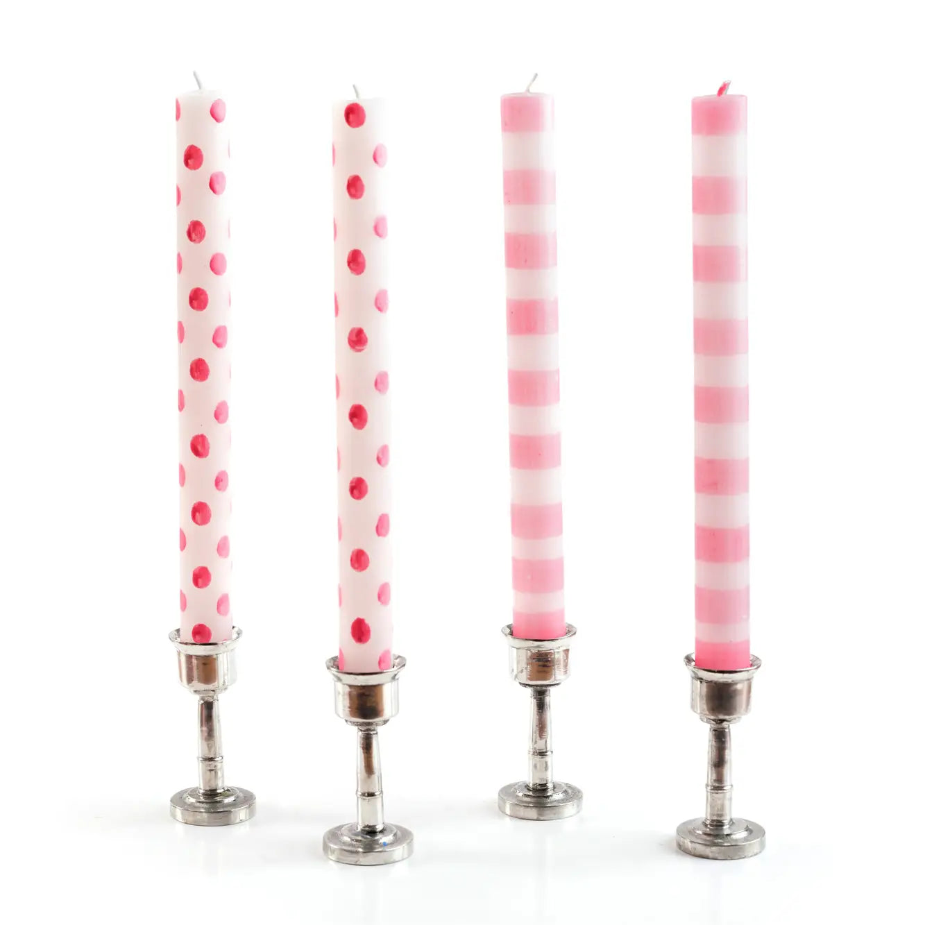 Pink Dots and Stripes Tapers- Gift Box of 4