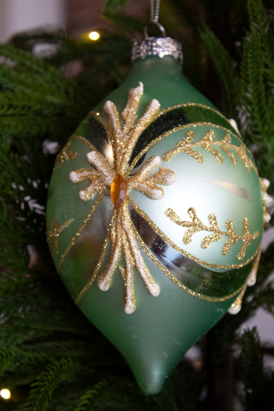 GLASS EMERALDS BALL/FINIAL ORNAMENT