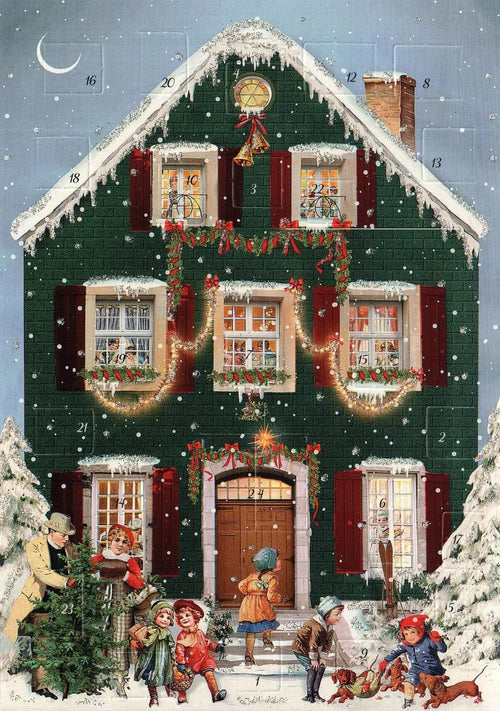 Victorian Christmas Houses Advent Calendar Cards